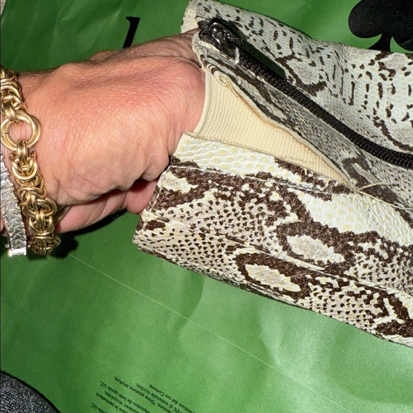 COLIN STEWART Leather Snake Embossed Calf High Boots Cream Tan Brown Size 9 - Picture 10 of 12